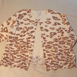 Chico’s Size 2 Cheetah Lace Cardigan NWT